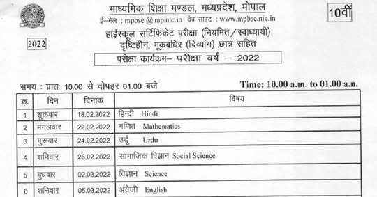 Mp Board Exam 2022 : परीक्षा की तारीख आगे बढ़ेगी या नहीं | Mp Board Exam Date 2022.