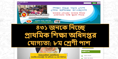 dpe.gov.bd JOB জেলা প্রাথমিক শিক্ষা অফিস, রংপুরে ৪৩১ জন লোক নিয়োগ করা হবে। 