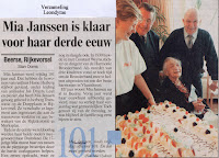 Mia Janssen gevierd als 101-jarige