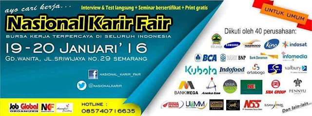 JobFair Semarang 19 - 20 Januari 2016 Nasional Karir Fair