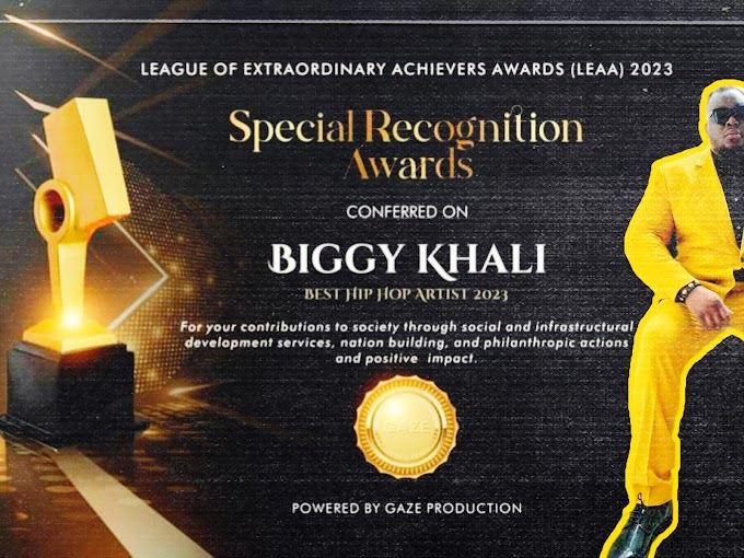 Congratulations Rolls In As Nigerian Born/UK Based Act 'Biggy Khali' Awarded By 'League Of Extraordinary Achievers Awards 2023' 