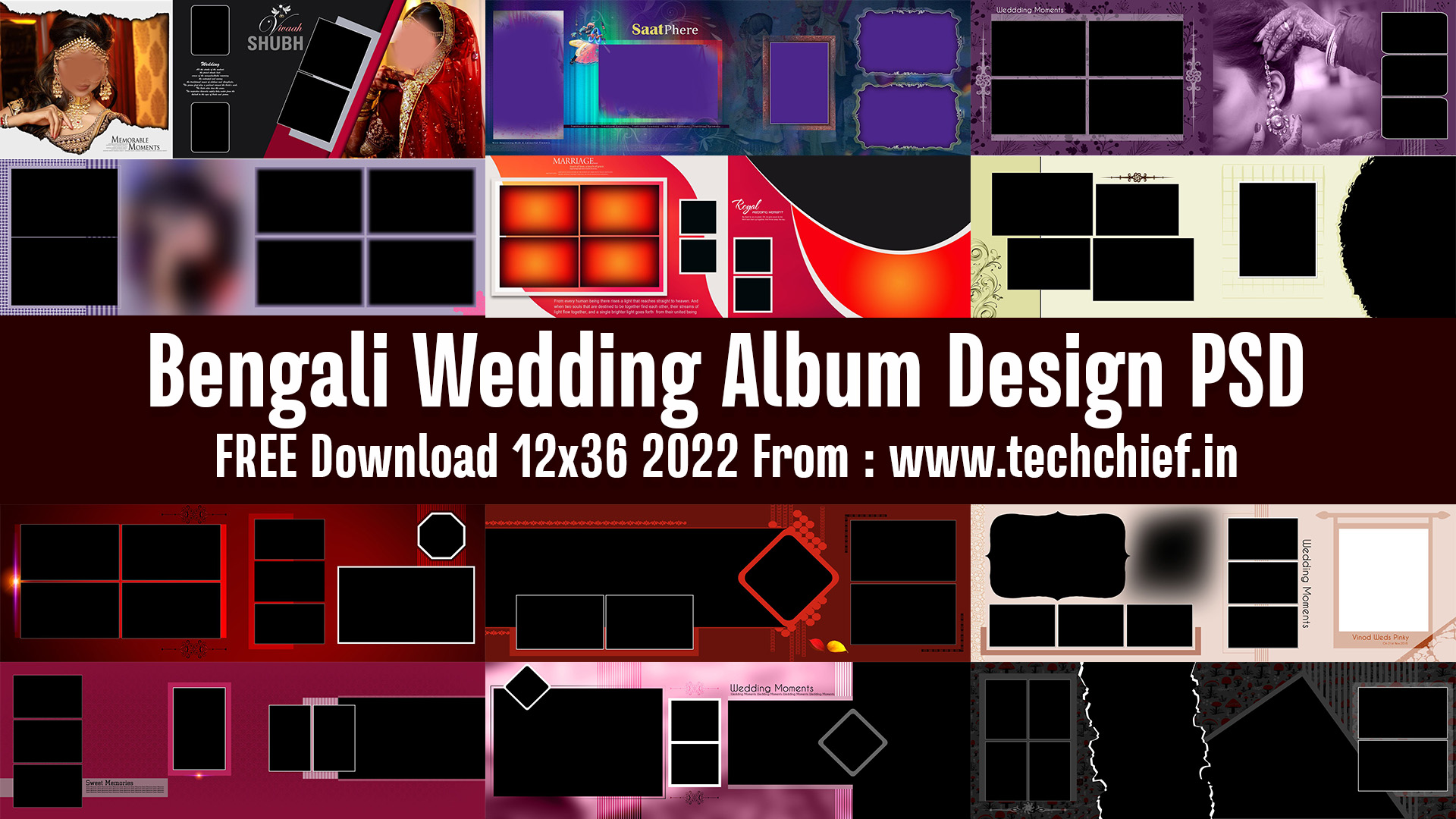 Bengali Wedding Album Design PSD FREE Download 12x36 2022 - Tech Chief - Wedding  Album Design, EDIUS Project, AE Templates