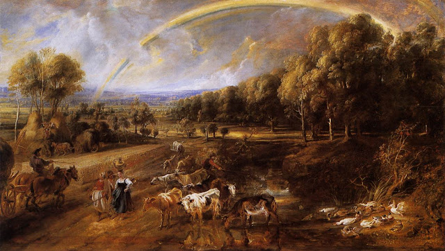 Landscape with a Rainbow 1635, Peter Paul Rubens, Baroque Painting