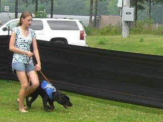 Picture of Rudy & I doing obedience outside the museum