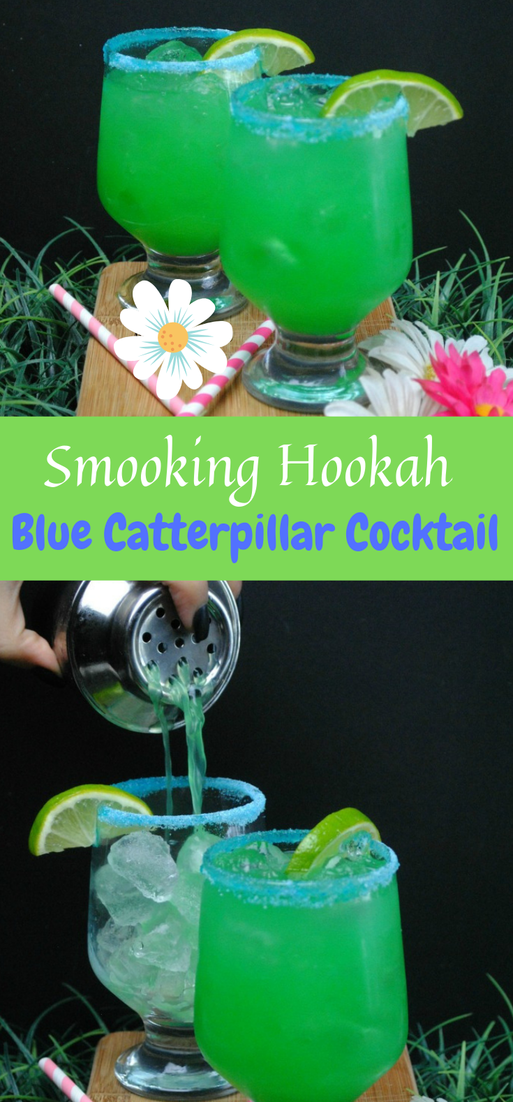 “SMOKING HOOKAH” BLUE CATERPILLAR COCKTAIL (INSPIRED BY ALICE THROUGH THE LOOKING GLASS) #Cocktail #Drink