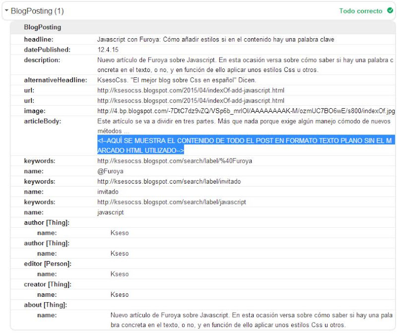 captura datos del schema blogPosting