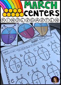 Spring into March Math and Literacy Centers is 248 pages full of fun hands-on math and literacy centers that are perfect for your kindergartners to help build a strong foundation in math, number sense and literacy skills.