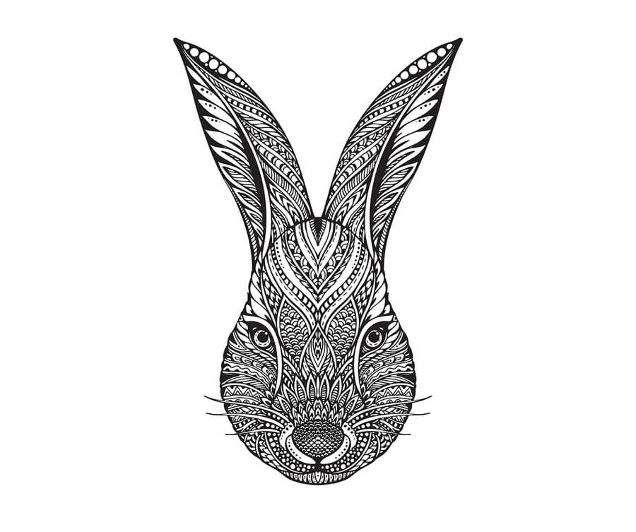 12-The-Hare-Zentangle-Animals-Nadezhda-Molkentin-www-designstack-co