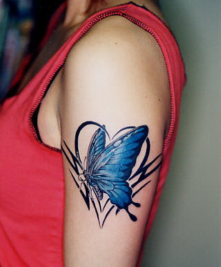 2D blue butterfly digital tattoo 2D blue butterfly digital tattoo