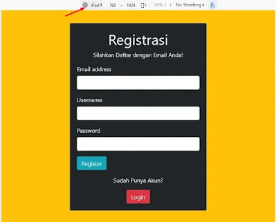 Form Registrasi Ipad