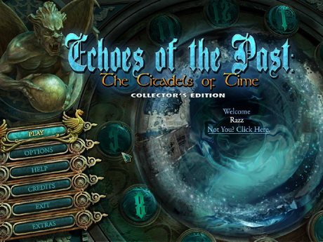 Echoes of the Past 3: The Citadels of Time Main menu