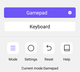 Current mode: Gamepad