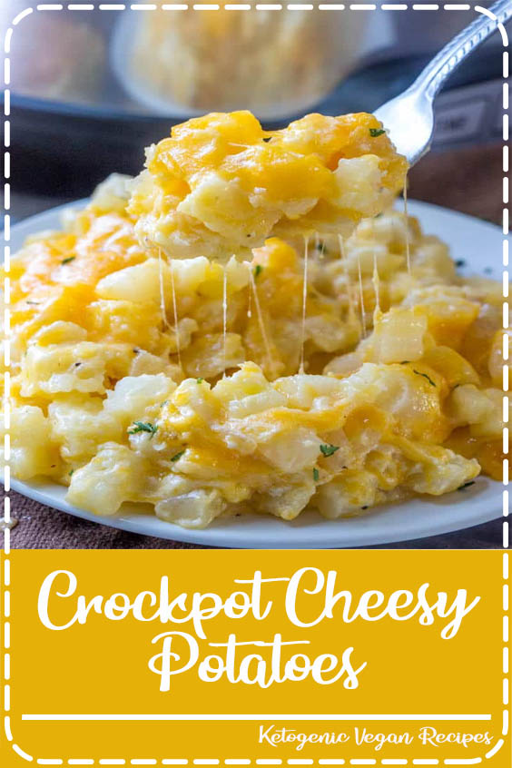 Easy, cheesy and a family favorite these Crockpot Cheesy Potatoes are a no-fail recipe that is perfect for dinnertime, potlucks or when you're in a hurry and want to fix it and forget it.