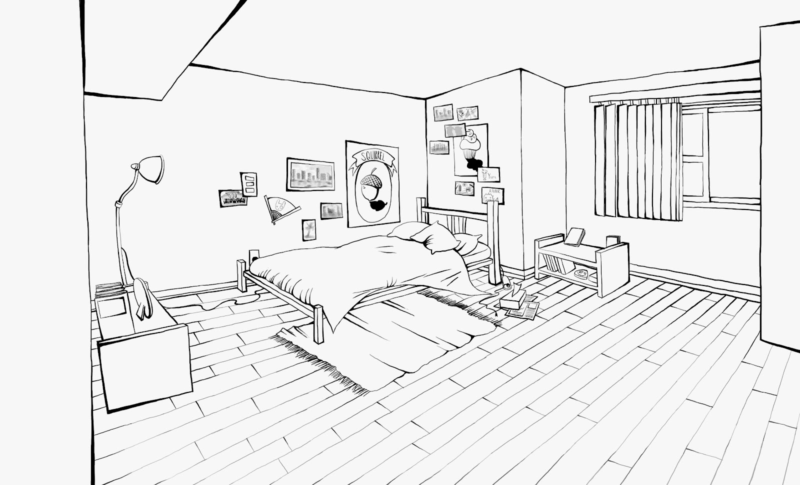 Simple Bedroom Drawing