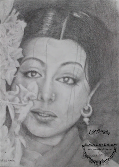 Pencil Portrait of Neetu Singh (Kapoor}