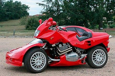 Modification Ferrari Motorcycle With a Car