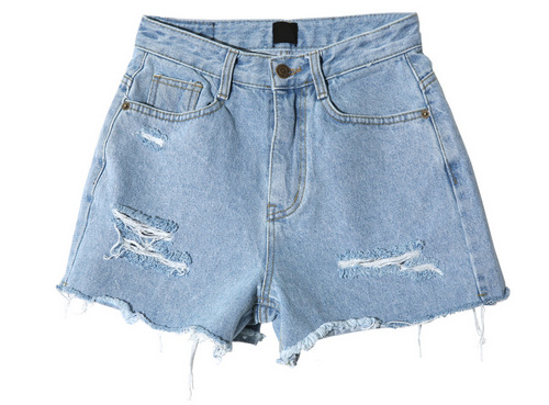 Distressed Denim Shorts