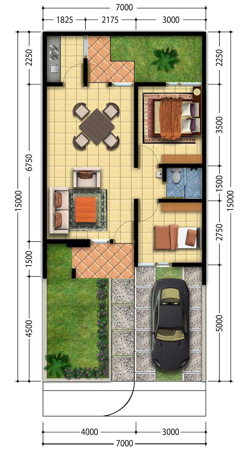 Denah rumah  minimalis  1  lantai  dan 2  lantai 