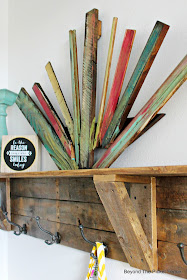 reclaimed scrap wood sunburst art