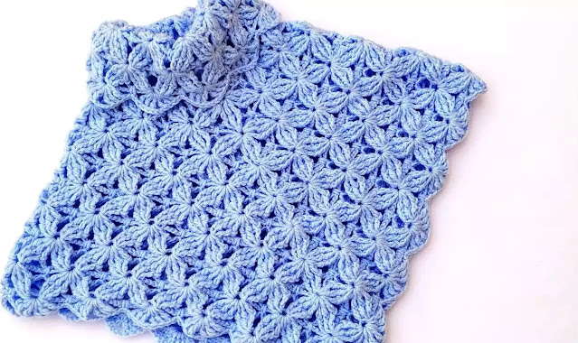 MARAVILLOSO TUTORIAL de Poncho de Flores de Niña a Crochet