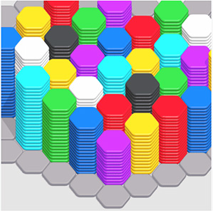 Hexa Sort - game giải đố xếp hình và hợp nhất các khối lục giác theo màu sắc a