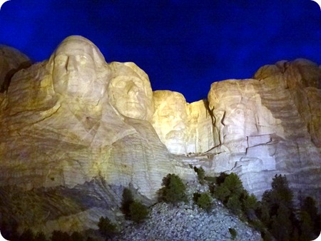 Mt. Rushmore at night