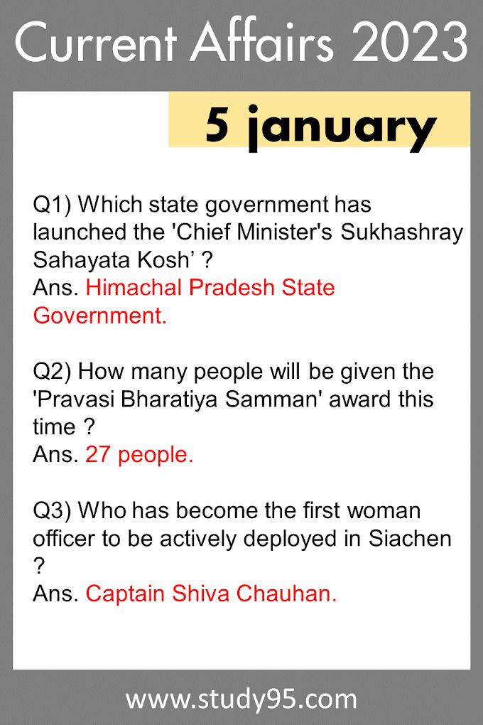 Daily Current Affairs 5 January 2023 - Study95