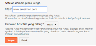 cara memasukkan domain COM ke blogger