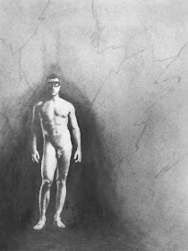 The Boy Wonder, Alone. c.2016 by F. Lennox Campello, charcoal on paper