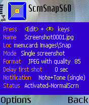 ScreenSnapS60 - Most flexible screenshot freeware application