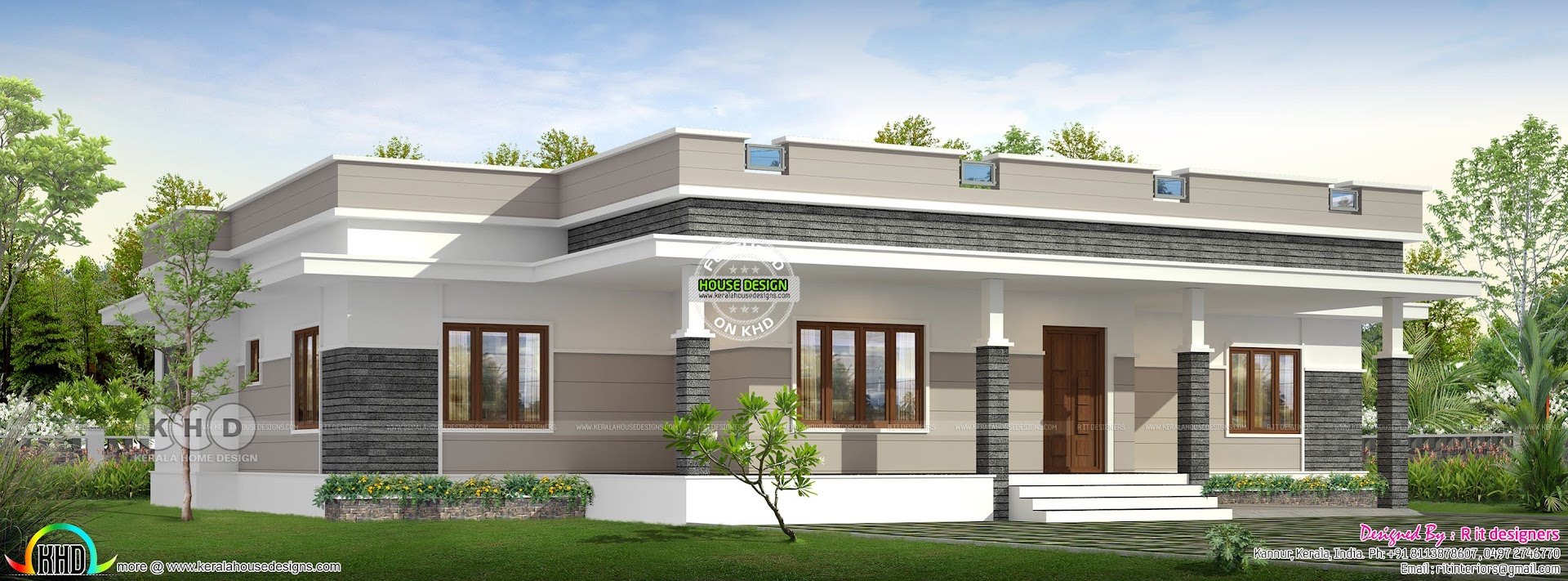 2298 square feet 3  bedroom  flat  roof  home  design Kerala 