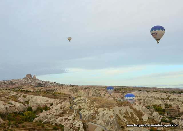 Hot air balloons near Uchisar