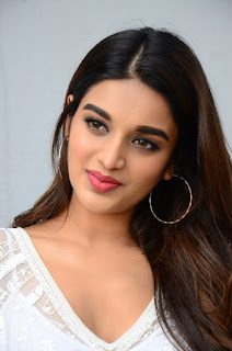  Nidhhi Agerwal in White Dress at Mr Majnu Movie Interview