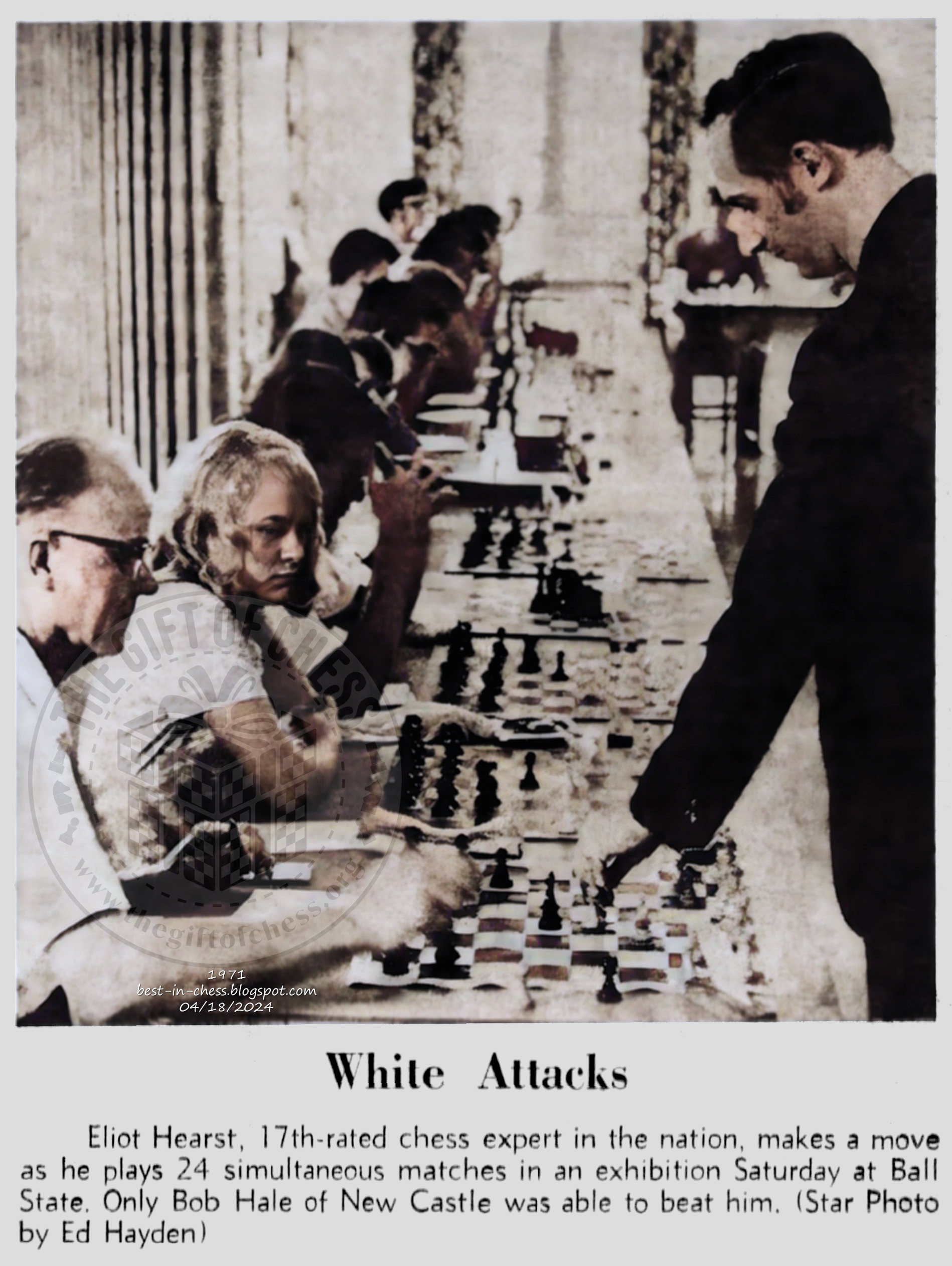 1917, Eliot Hearst, Simultaneous Chess Exhibition at Ball State