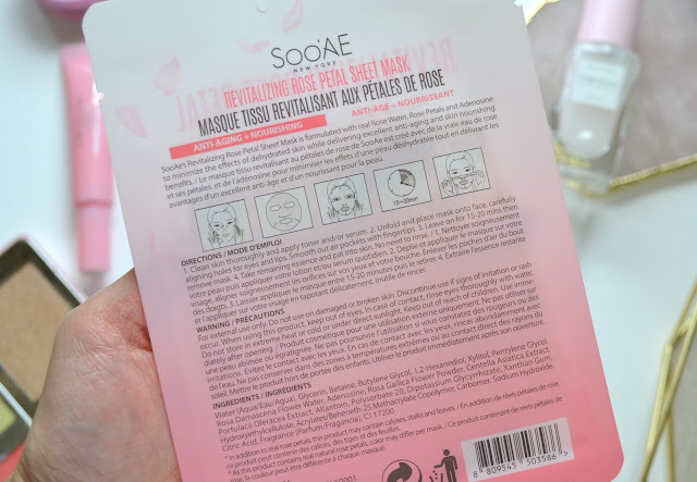 sooae revitalizing rose petal sheet mask