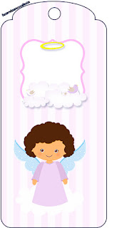 Brunette Angel Girl, Free Printable Bookmarks.