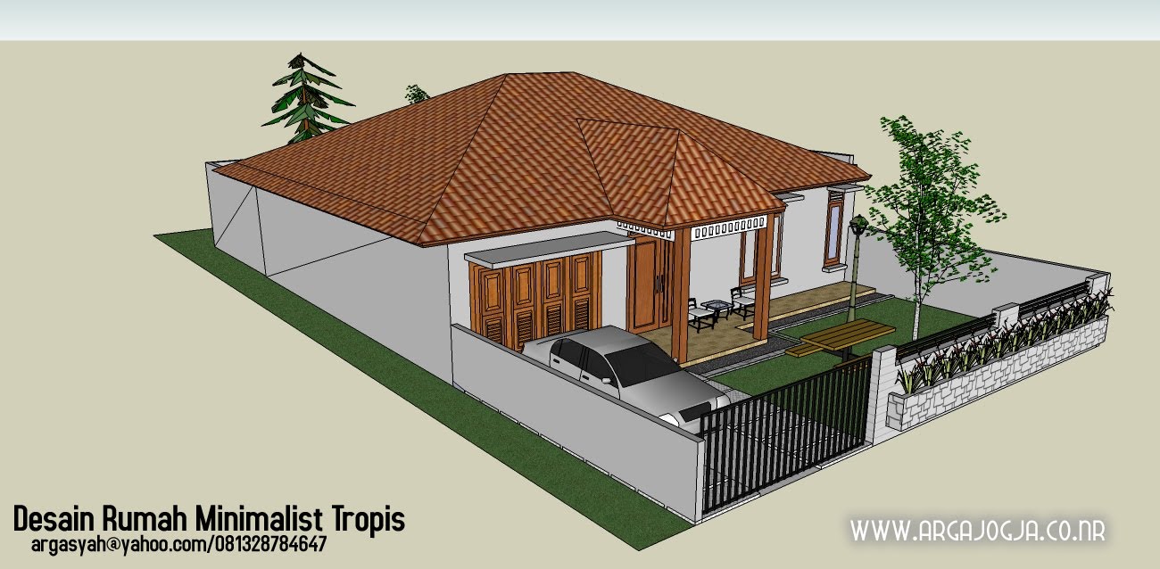 Desain Rumah Minimalist Tropis Pada Lahan 1223 Meter