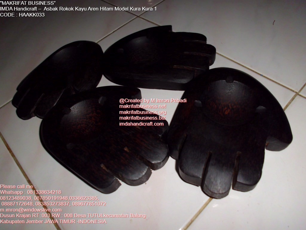  Kerajinan  Handicraft Asbak Kayu  Aren Hitam  Model Tangan  