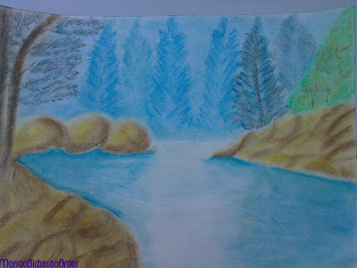 pintura  rio al pastel