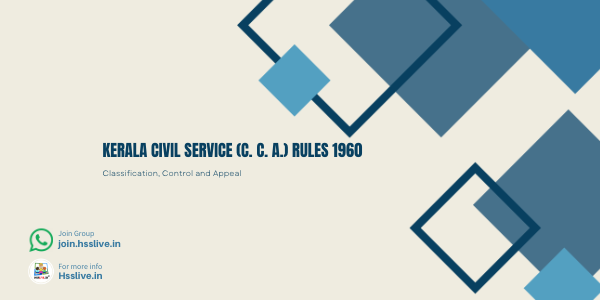 Kerala Civil Service (C. C. A.) Rules 1960