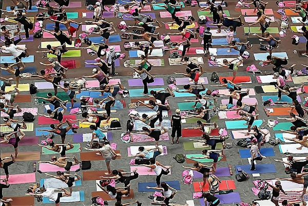 Yoga at times Square NewYork Images