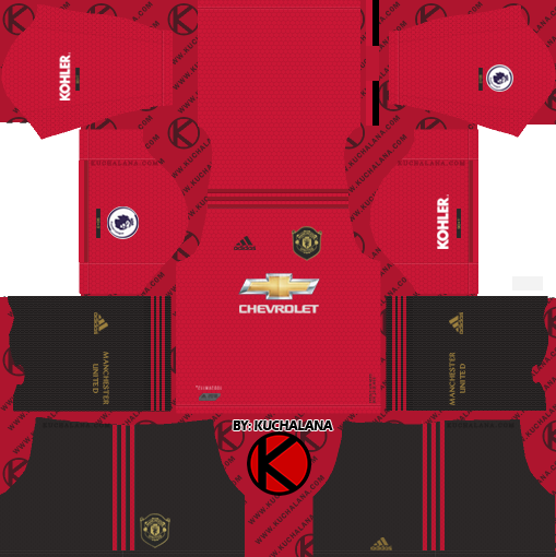  Yang akan saya share kali ini adalah termasuk kedalam home kits Manchester United 2019/2020 Kit - Dream League Soccer Kits