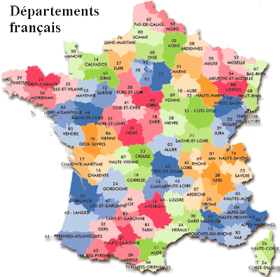 news tourism world: Carte de France Departement détaillée