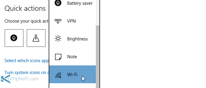 cara mengubah notifikasi tombol quick action windows 10 4