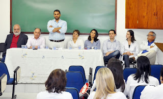  O diretor Luís Gustavo discursa sobre a importância do setor na solenidade de posse.