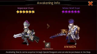 Rank Up Info Awakening Evan