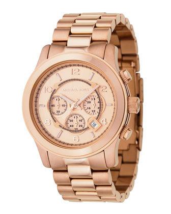 michael kors gold watches. Michael Kors Rose Gold Watch: