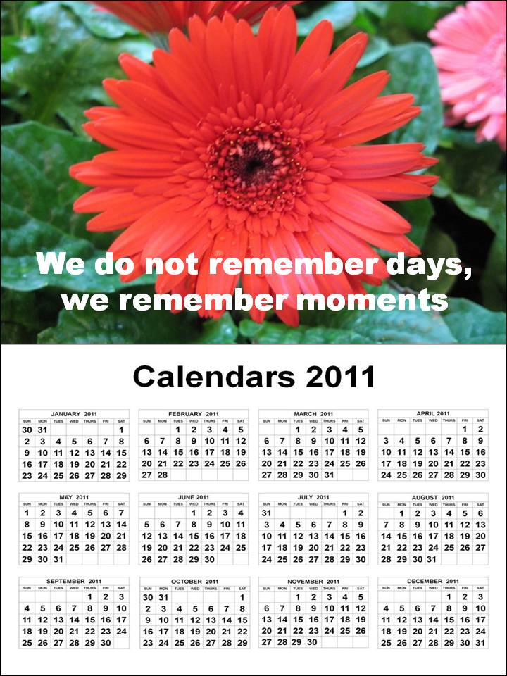 To download and print these Free Big A4 Calendar 2011 January to December 
