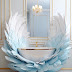 Blue feather bathroom