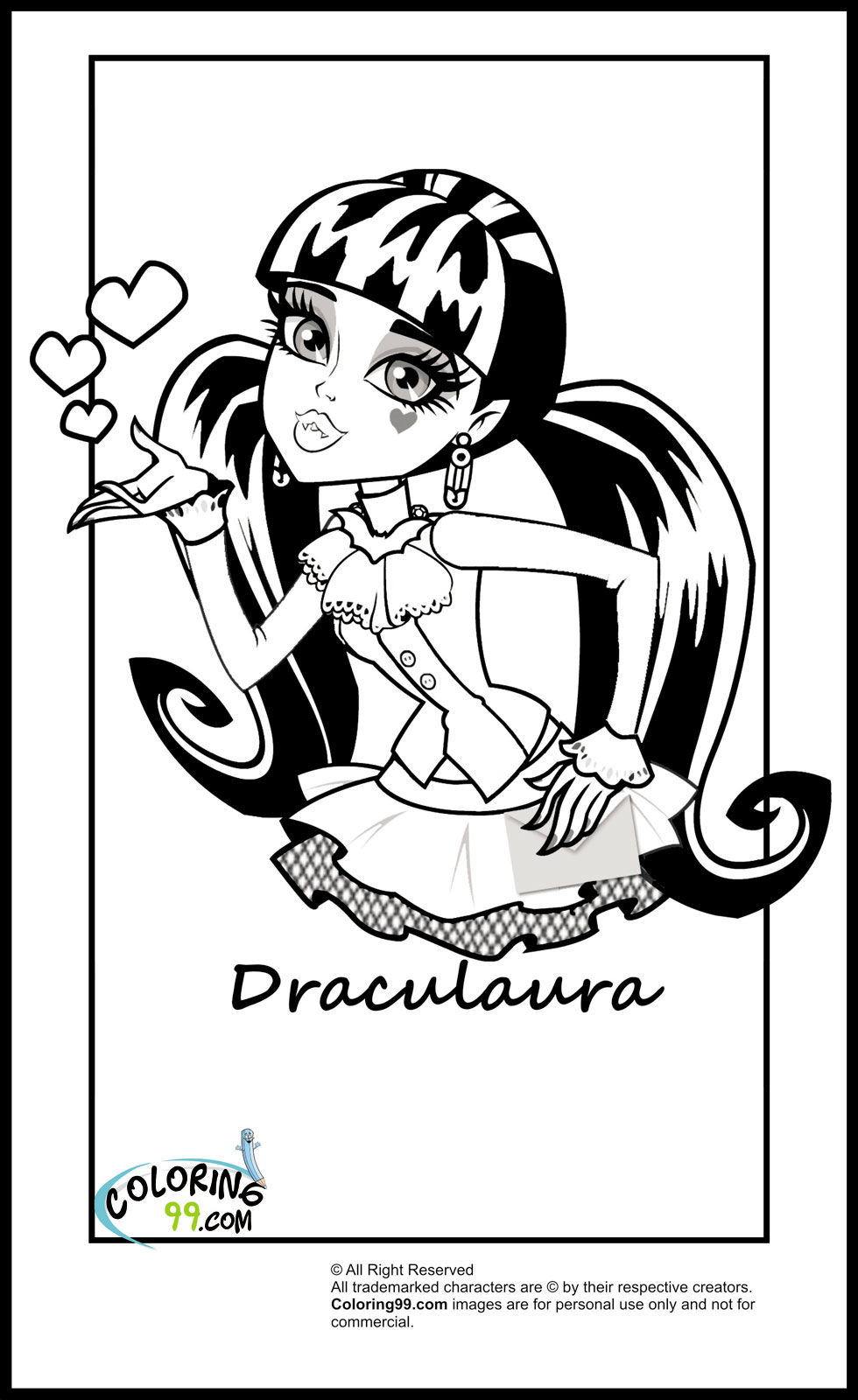 Download Monster High Draculaura Coloring Pages | Team colors